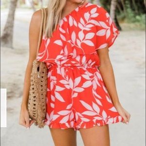 Pink Lily Off the shoulder romper
